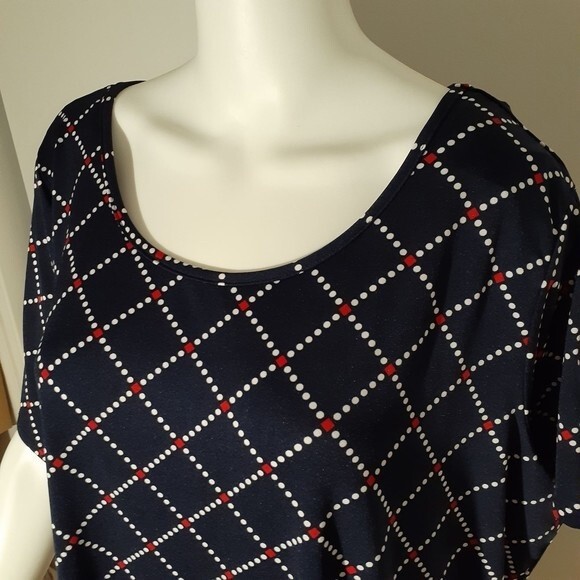 salon Studio navy blue knit top shirt 2x xxl tunic blouse - Picture 3 of 5